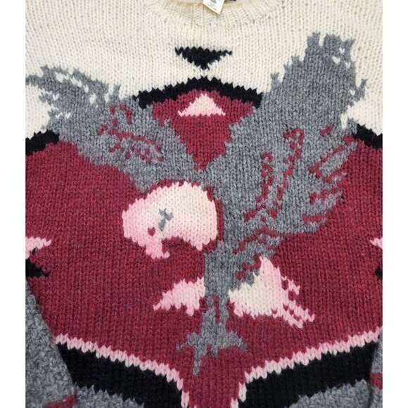 Vintage Woolrich Eagle Bird Wool Knit Sweater Tribal Pullover Mens XL - Picture 3 of 4